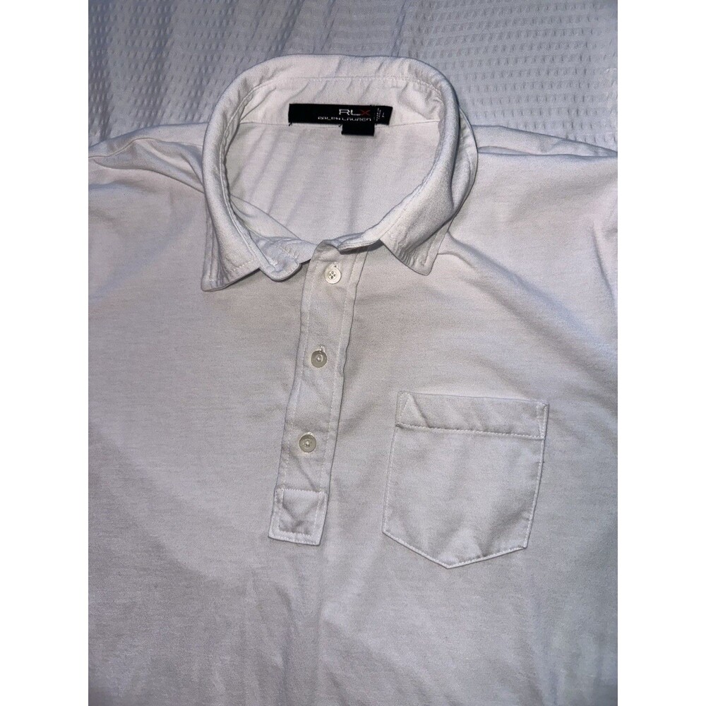 RLX Ralph Lauren Classic Performance Polo Shirt Mens Large white Golf Stretch